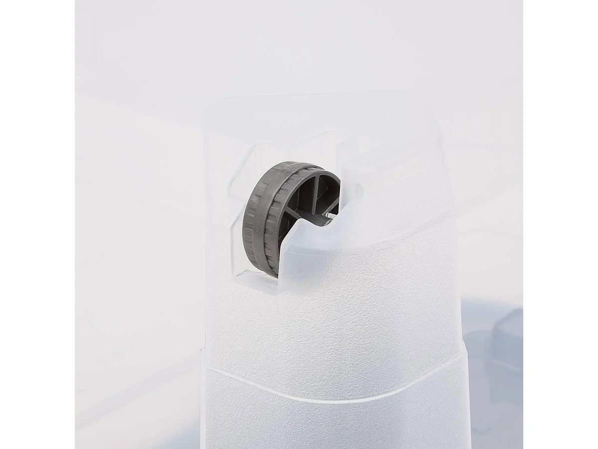 Boîte de Rangement à Roulettes "Block'it" 60L Transparent