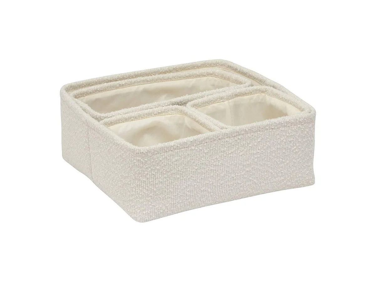 Lot de 4 Paniers de Rangement "Yla" 32cm Blanc