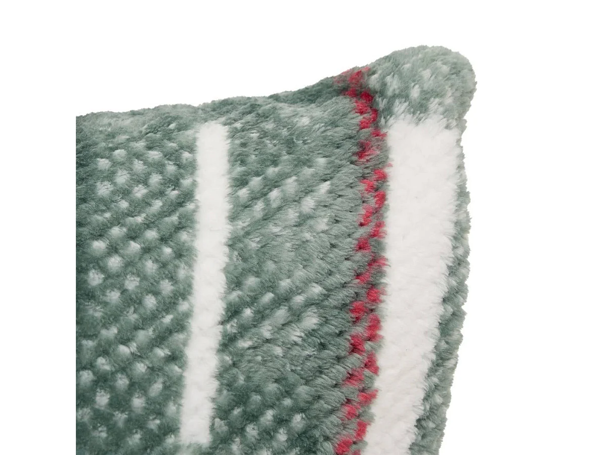 Coussin Jacquard en Flanelle "Lary" 40x40cm Vert Foncé
