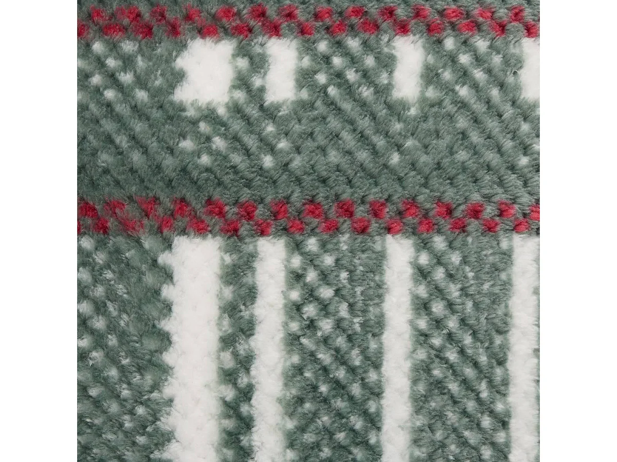 Coussin Jacquard en Flanelle "Lary" 40x40cm Vert Foncé