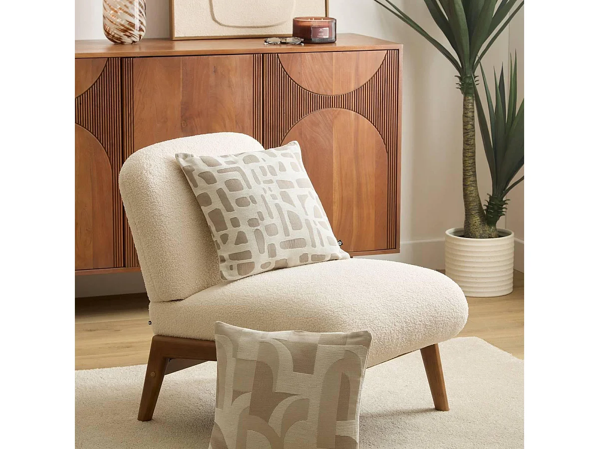 Coussin Déco Jacquard "Marlia" 40x40cm Beige