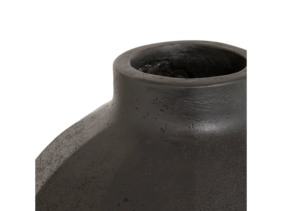 Vase Déco Strié "Nyer" 42cm Noir