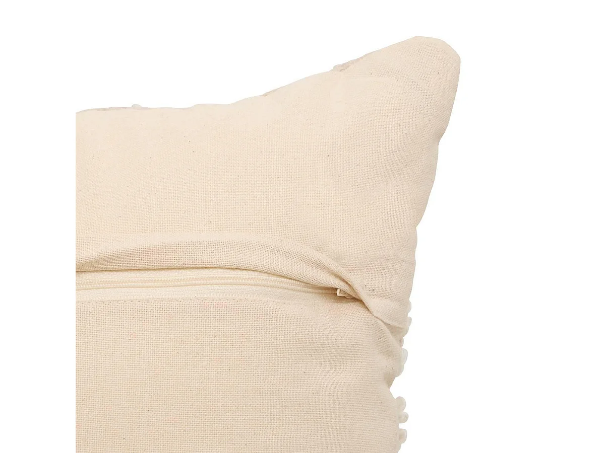 Coussin Déco Bouclette "Beryl" 45x45cm Beige Lin