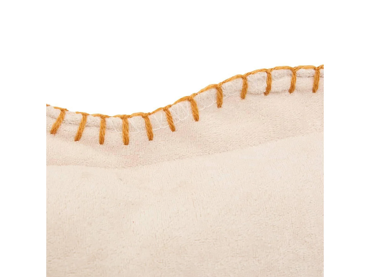 Coussin Déco à Festons "Tom" 40x40cm Beige Lin