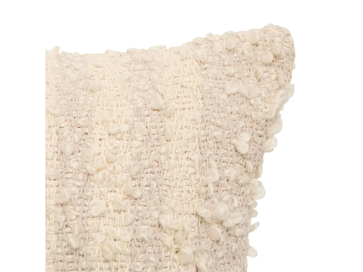 Coussin Déco Bouclette "Beryl" 30x50cm Beige Lin