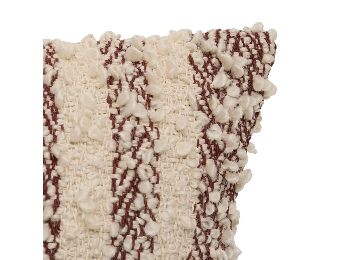 Coussin Déco Bouclette "Beryl" 30x50cm Marron Tonka