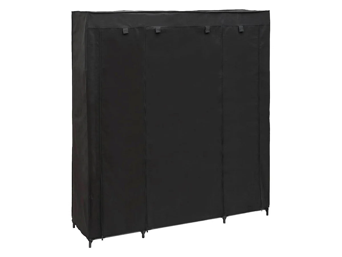 Penderie Double 7 Étagères "Dressy" 155cm Noir