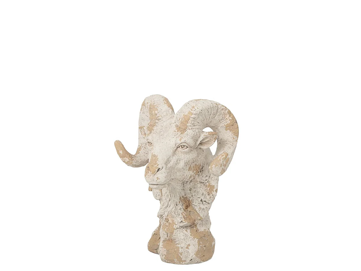 Tête de Bélier Extérieur "Rémi" 58cm Beige