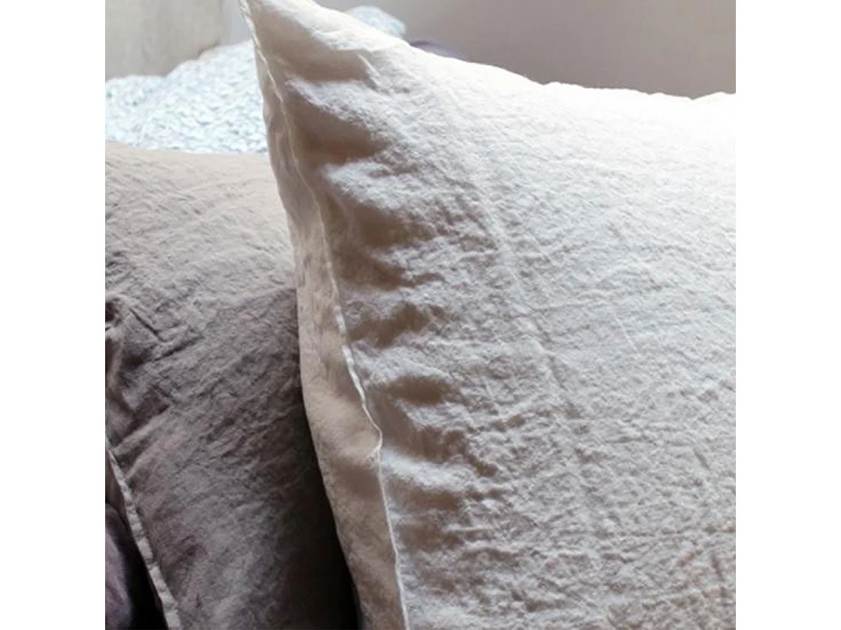 Parure de Lit 3 Pièces "Coton Lavé" 260x240cm Blanc