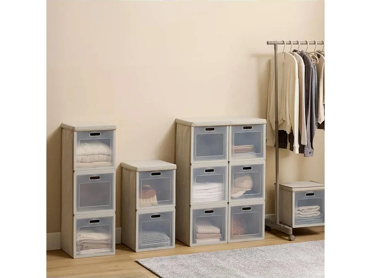 Cube de Rangement 2 Cases "Cube'n Door" 60cm Beige