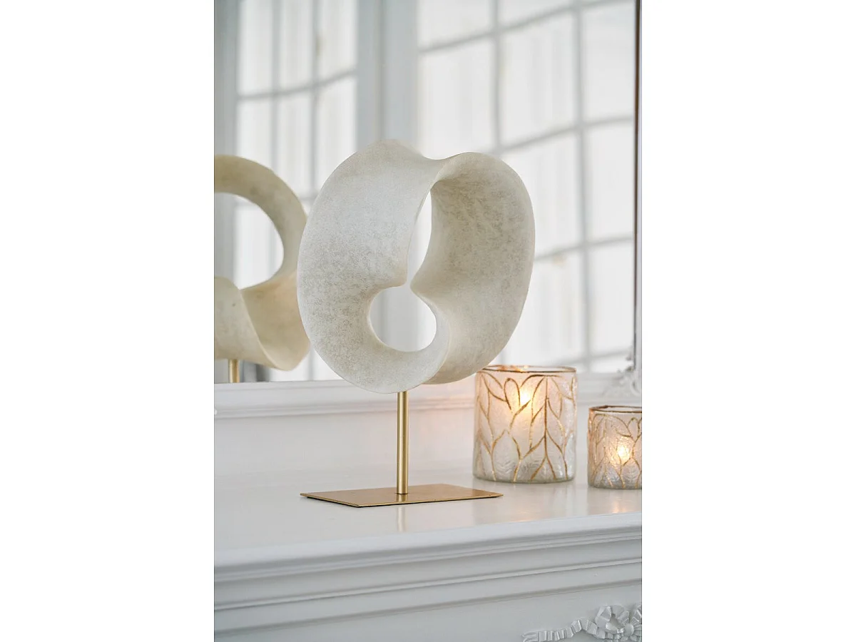 Objet Déco Abstrait "Bastien" 43cm Blanc