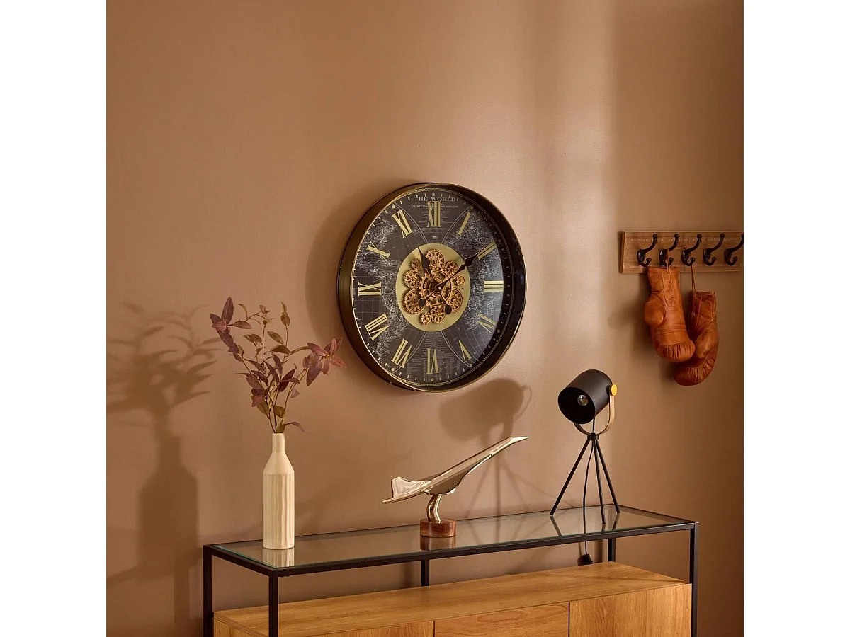 Avion Déco Rétro "Johan" 49cm Argent