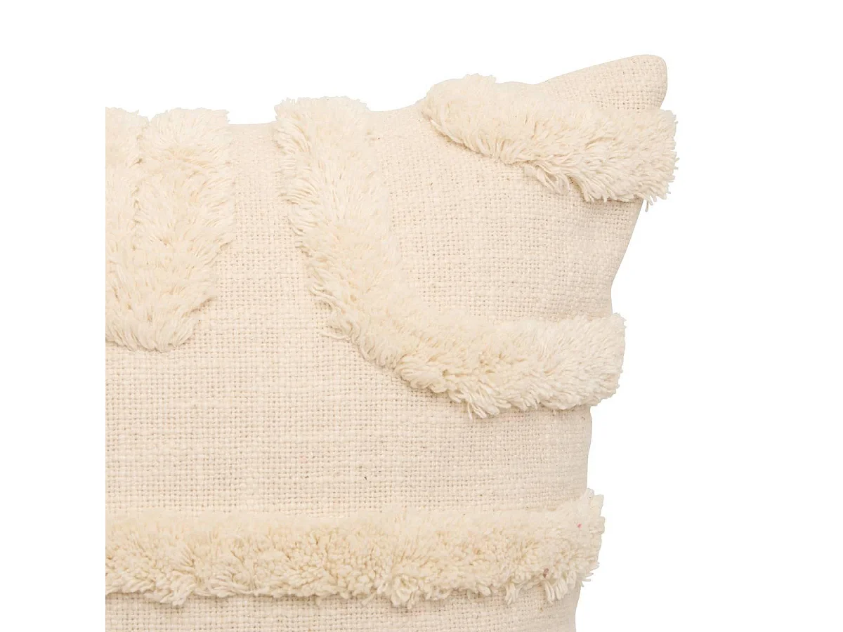 Coussin Déco Tufté "Hawki" 40x40cm Naturel
