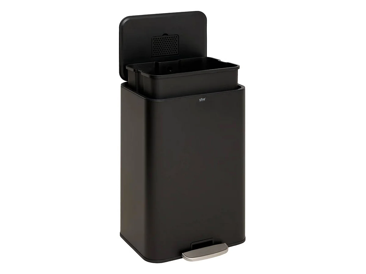 Poubelle à Pédale Slim "Delta" 50L Noir