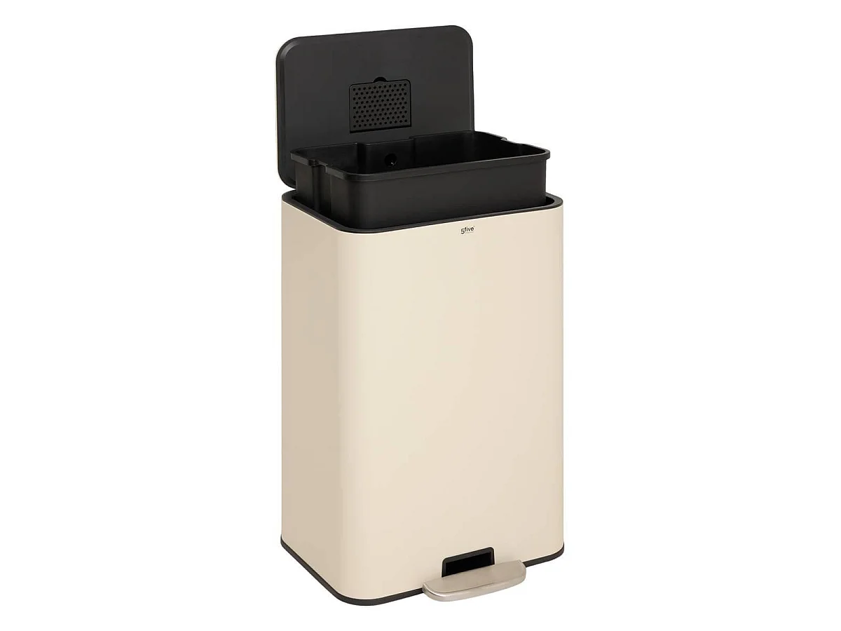 Poubelle à Pédale Slim "Delta" 50L Argile
