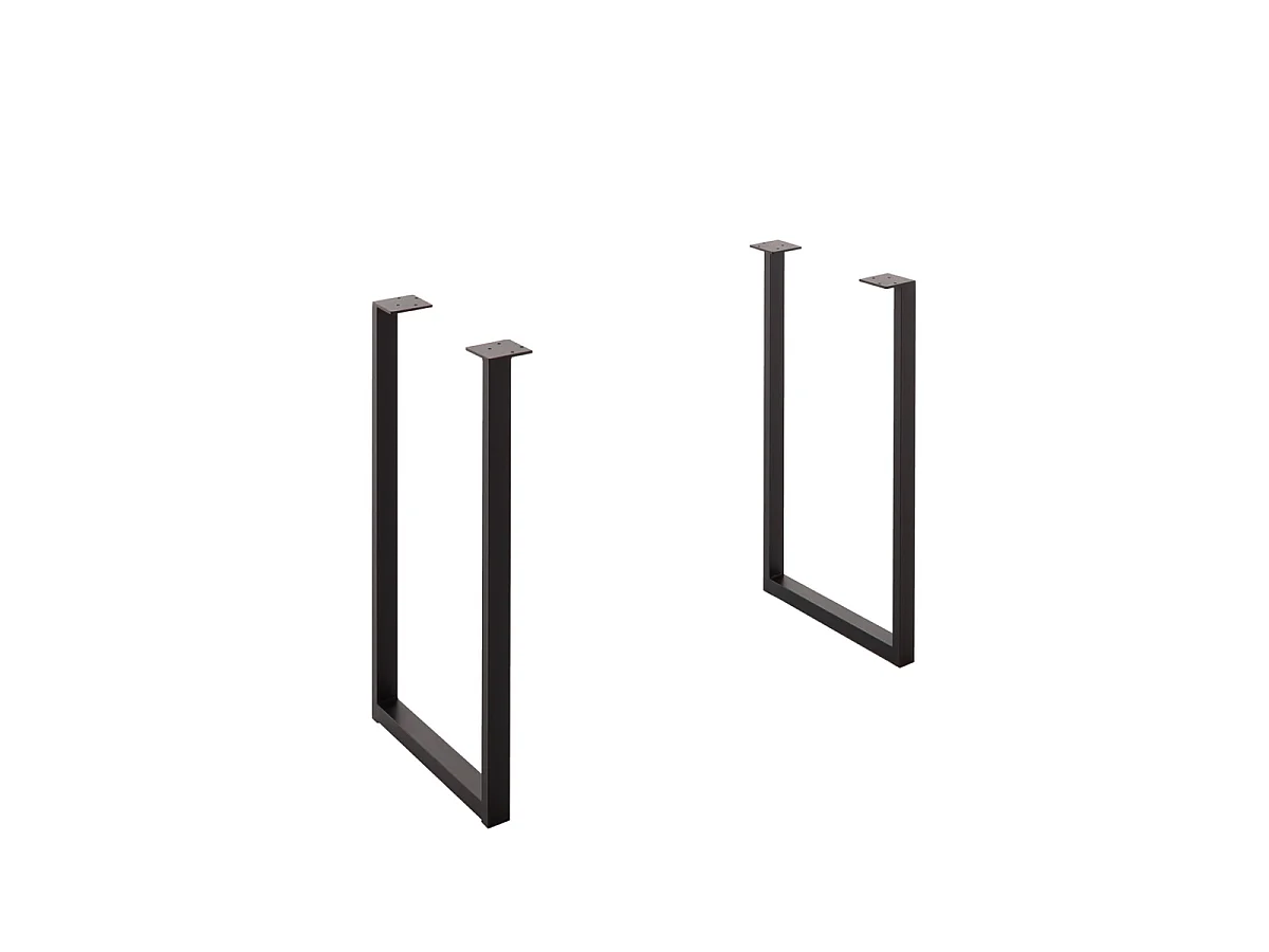 Table à manger avec bord irrégulier coloris Chêne massif naturel et pieds en métal noir  - Longueur 180 x Profondeur 100 x Hauteur 76 cm