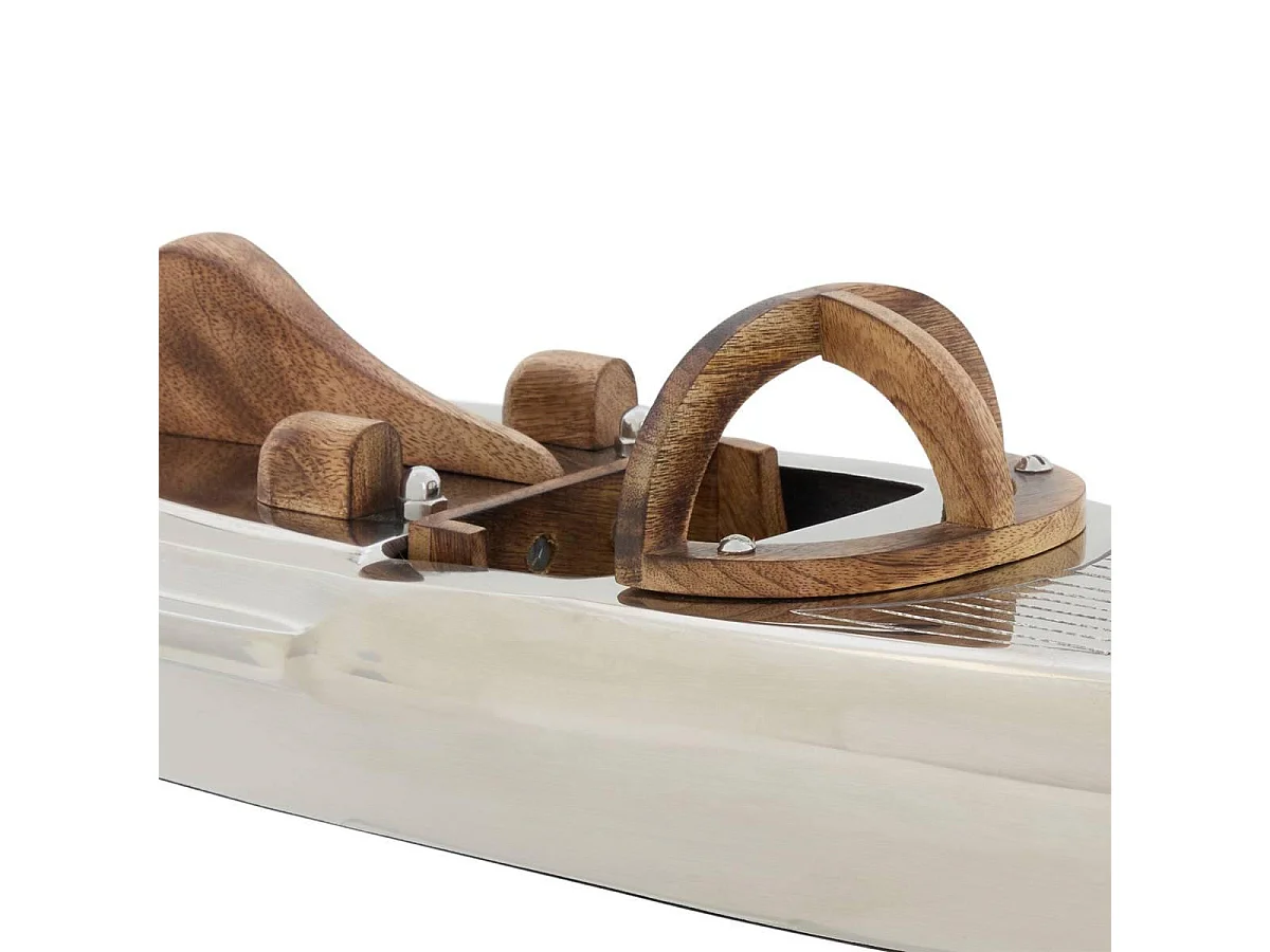 Bateau Déco Rétro "Johan" 45cm Argent