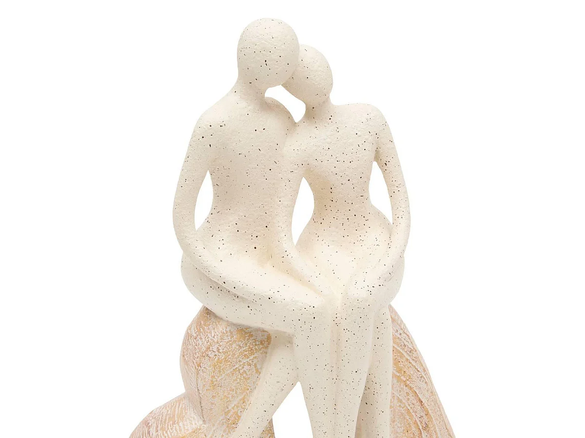 Statuette Déco Couple "Deniz" 25cm Beige