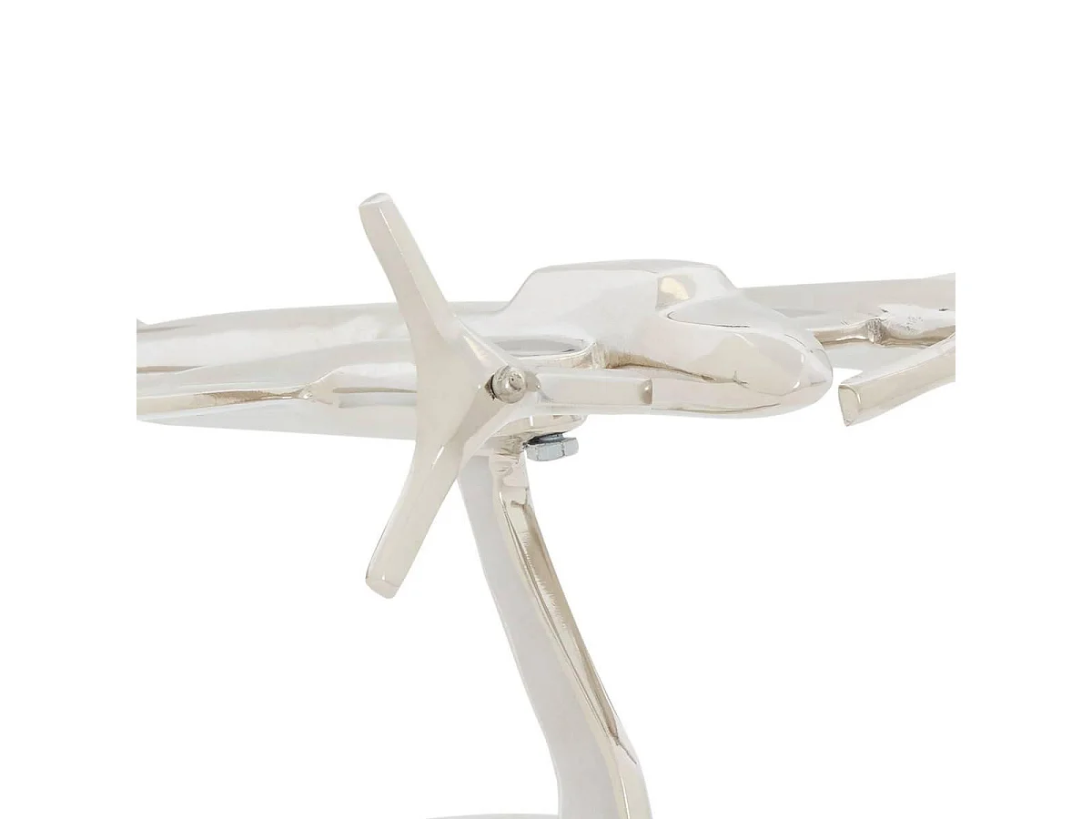 Avion Déco à Poser "Flavie" 30cm Argent