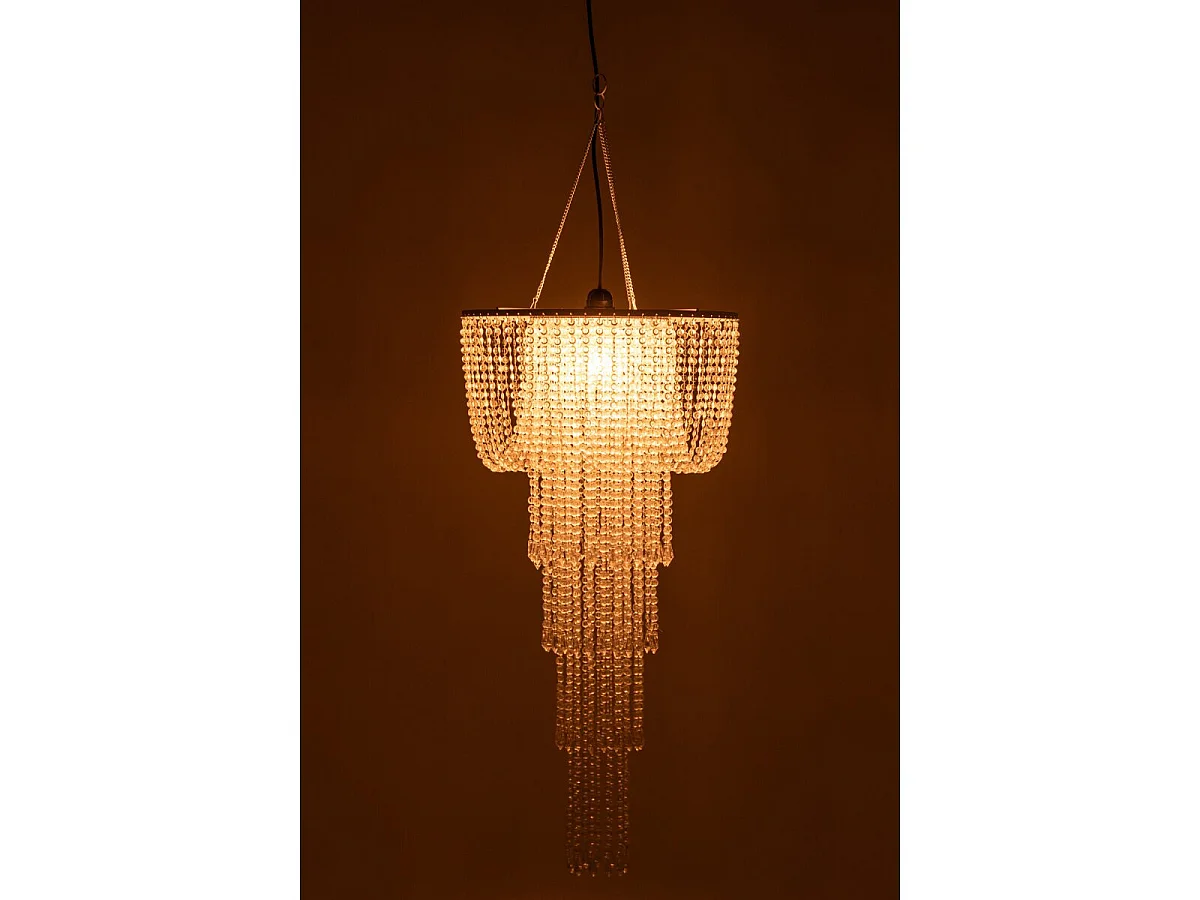 Abat-Jour Suspension Perles "Sigrid" 80cm Transparent
