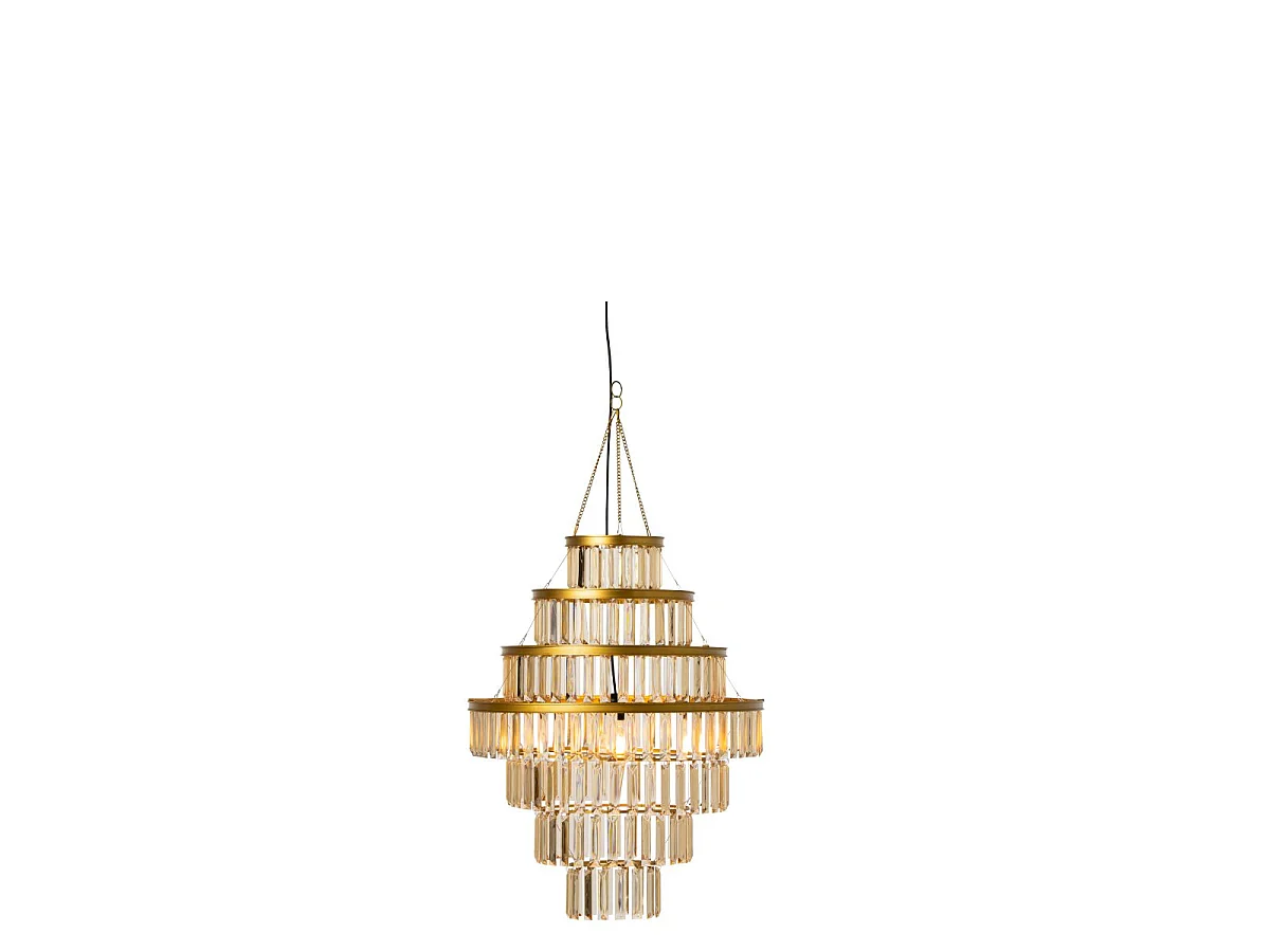 Abat-Jour Suspension Pampilles "Xenia" 73cm Doré