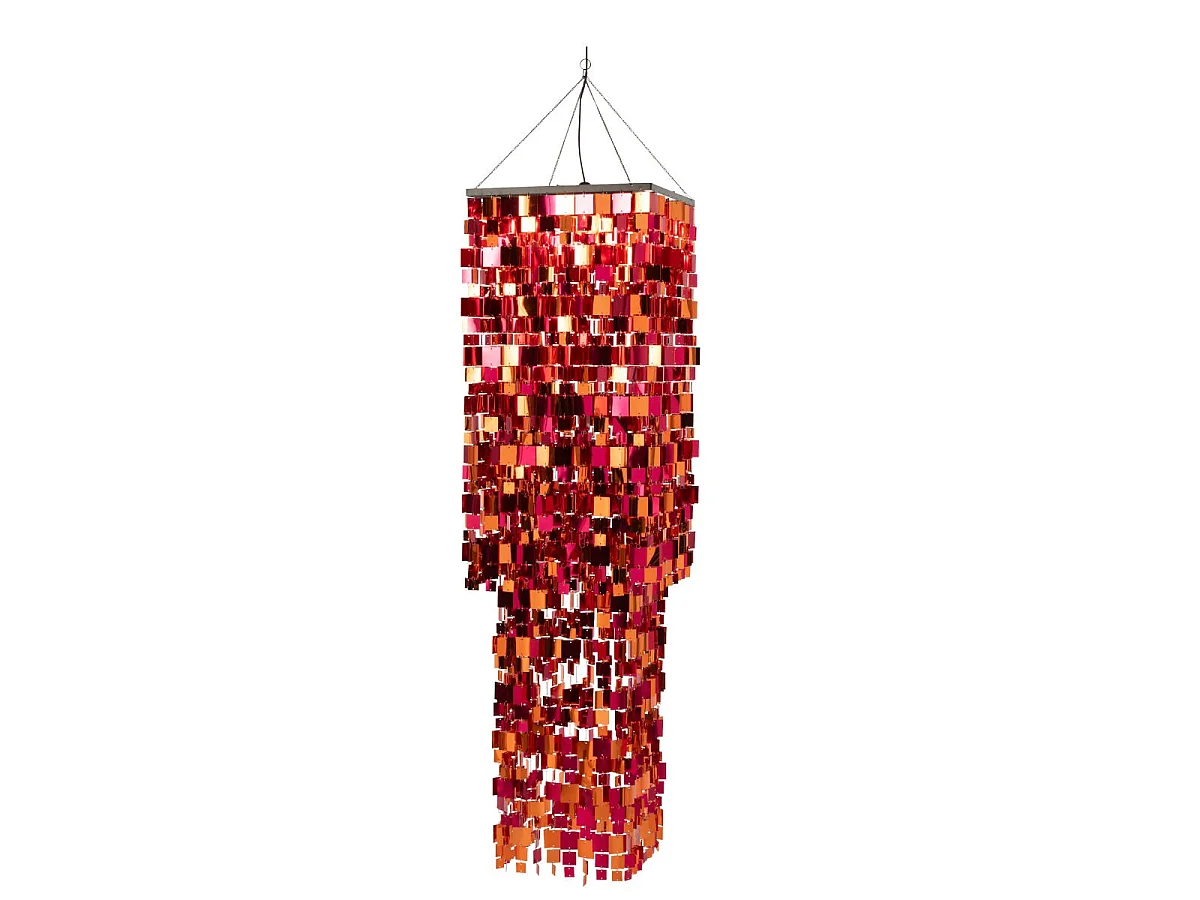 Abat-Jour Suspension Sequins "Dagmar" 180cm Rose