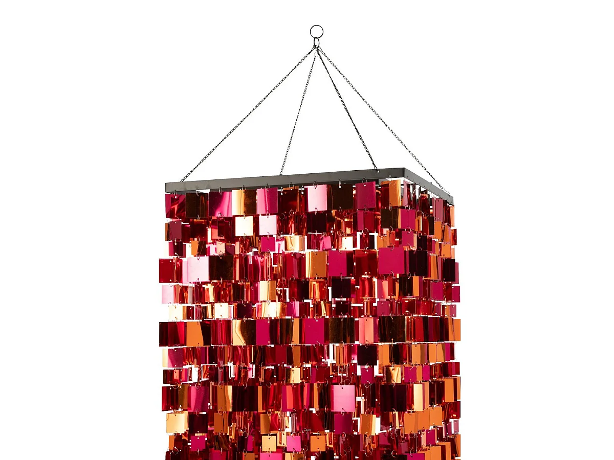 Abat-Jour Suspension Sequins "Dagmar" 180cm Rose