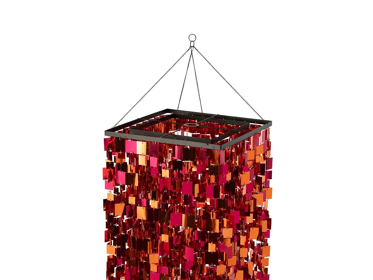 Abat-Jour Suspension Sequins "Dagmar" 180cm Rose