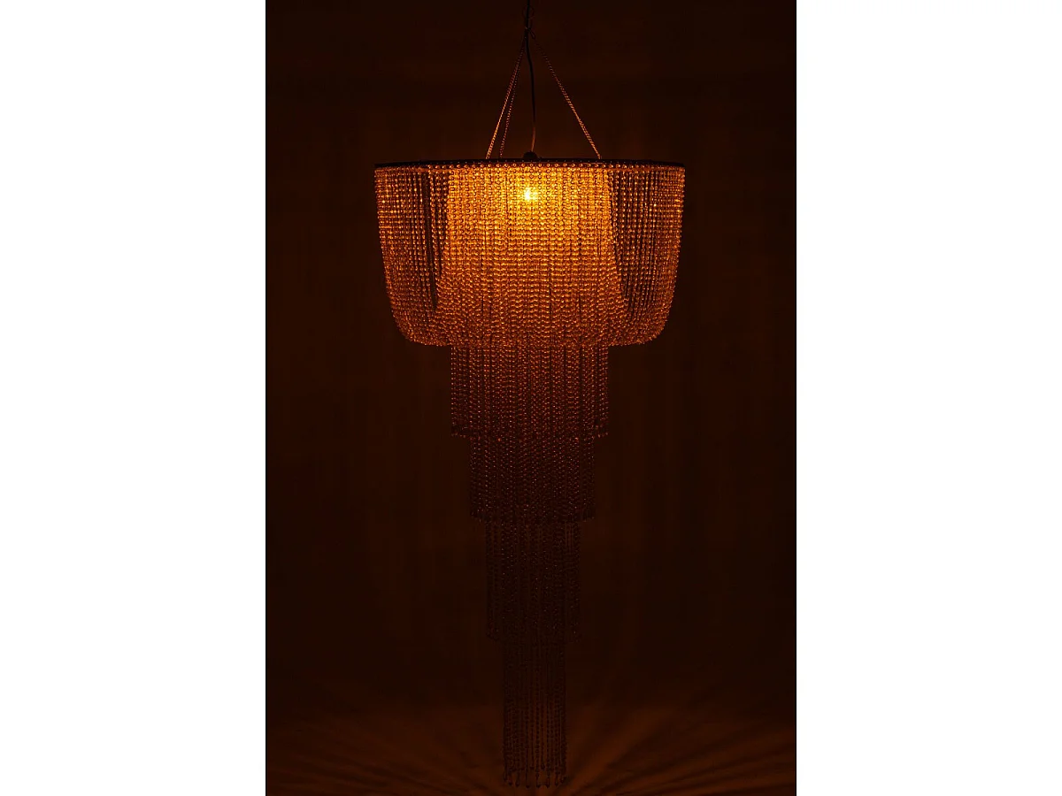 Abat-Jour Suspension Perles "Sigrid" 160cm Doré