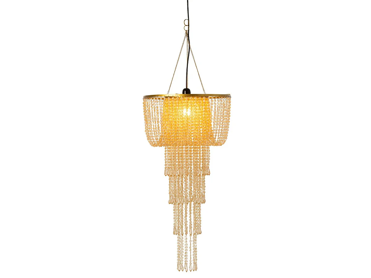 Abat-Jour Suspension Perles "Sigrid" 80cm Doré