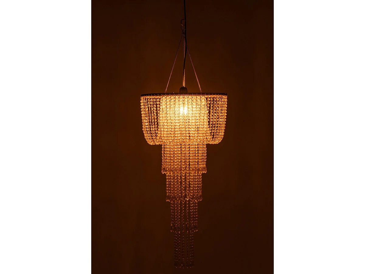 Abat-Jour Suspension Perles "Sigrid" 80cm Doré