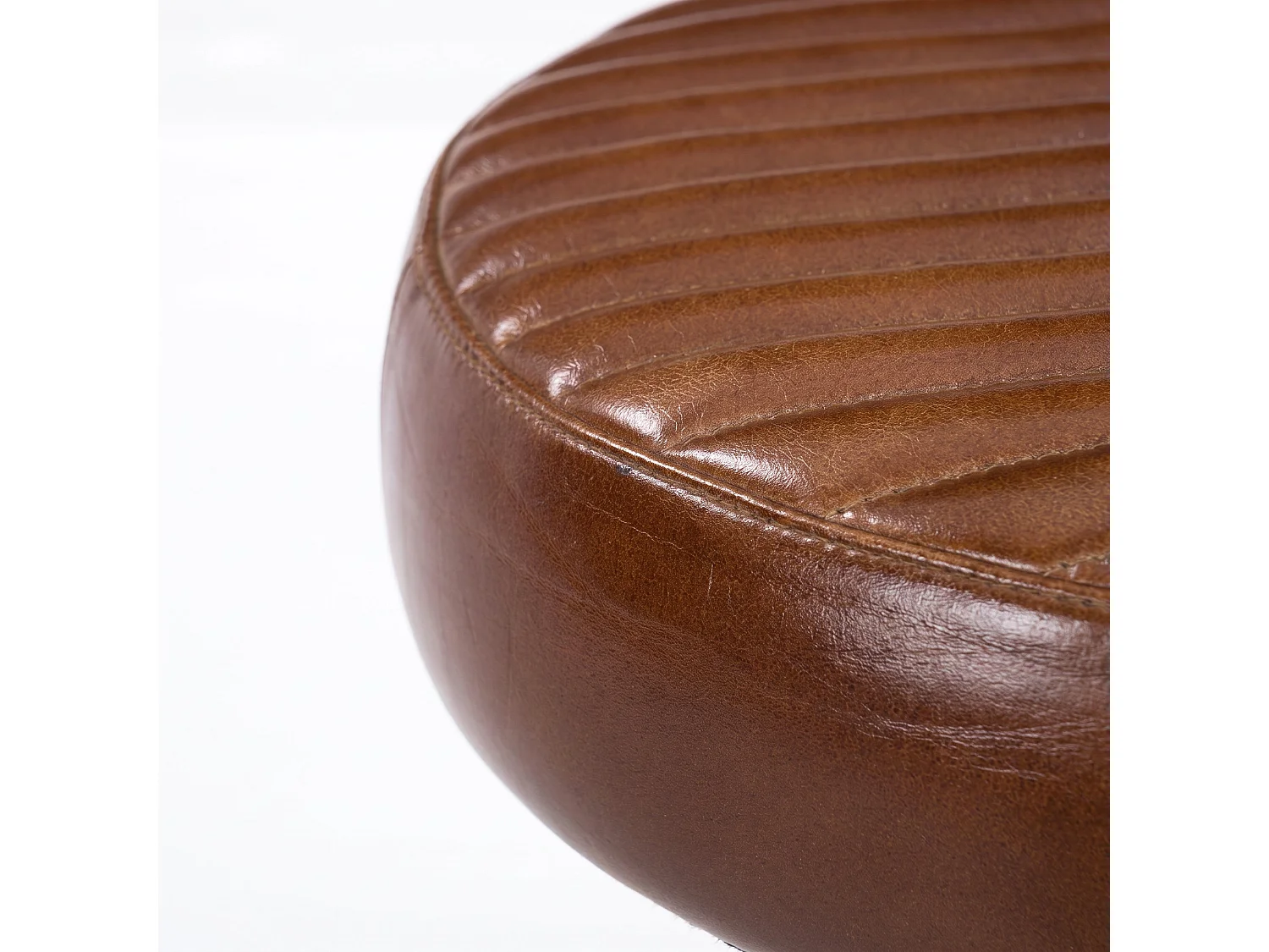 Sgabello per isola 65 cm in pelle di bufalo marrone scuro - Lucien
