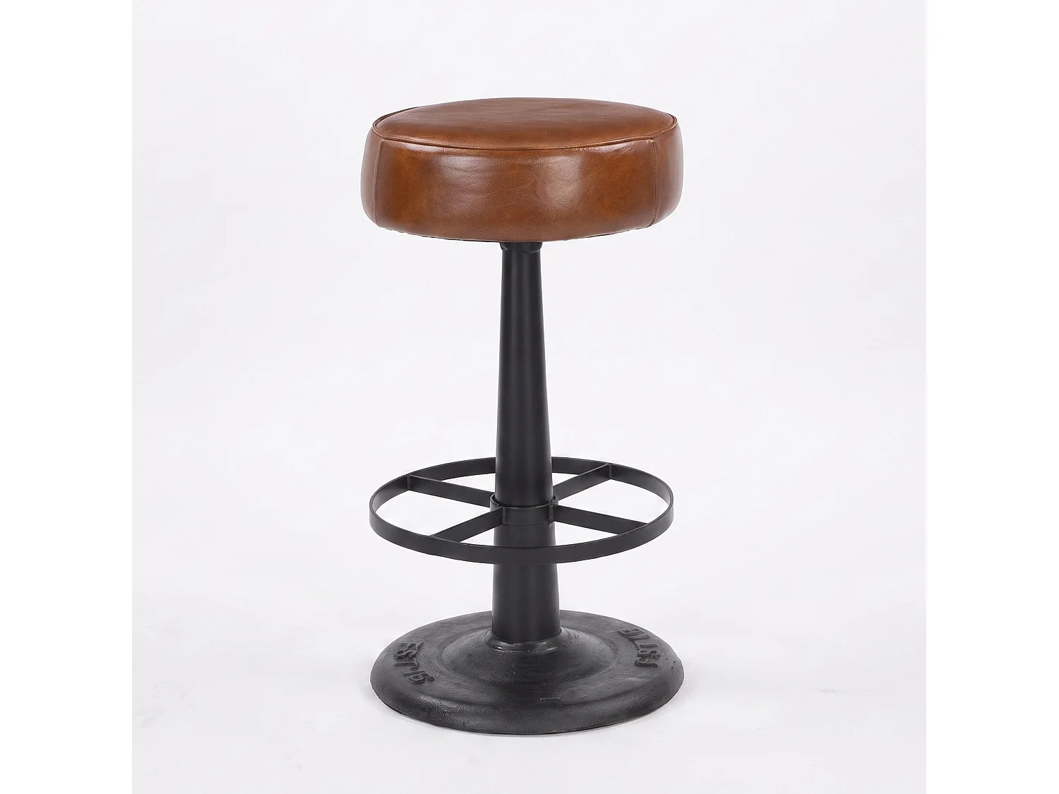 Sgabello per isola centrale 65 cm in pelle di bufalo marrone - Lucien