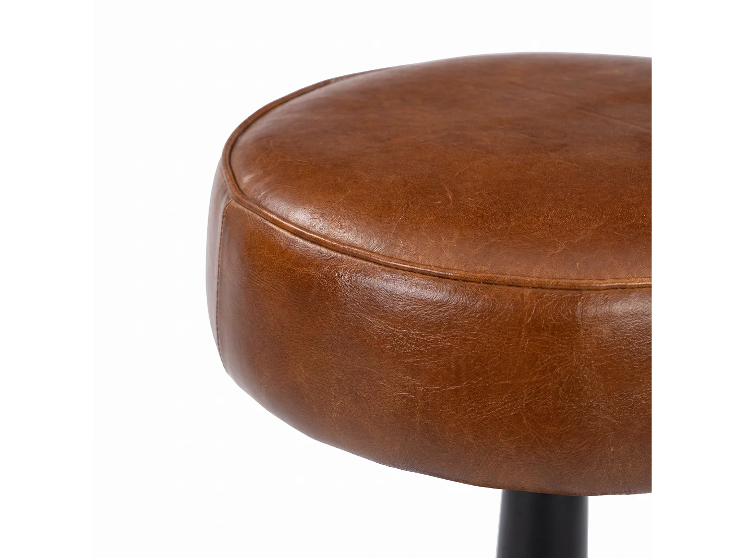 Sgabello per isola centrale 65 cm in pelle di bufalo marrone - Lucien