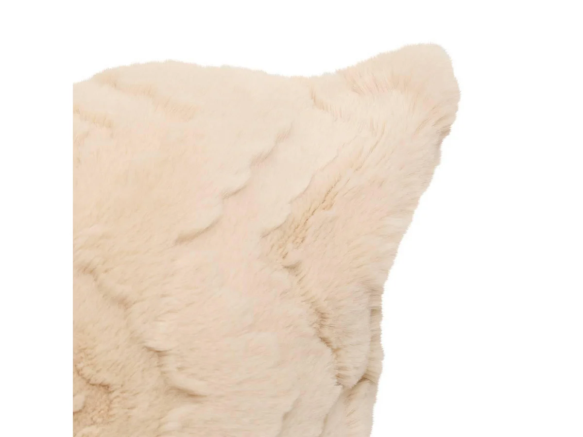 Coussin Imitation Fourrure "Nalia" 50x80cm Beige Lin