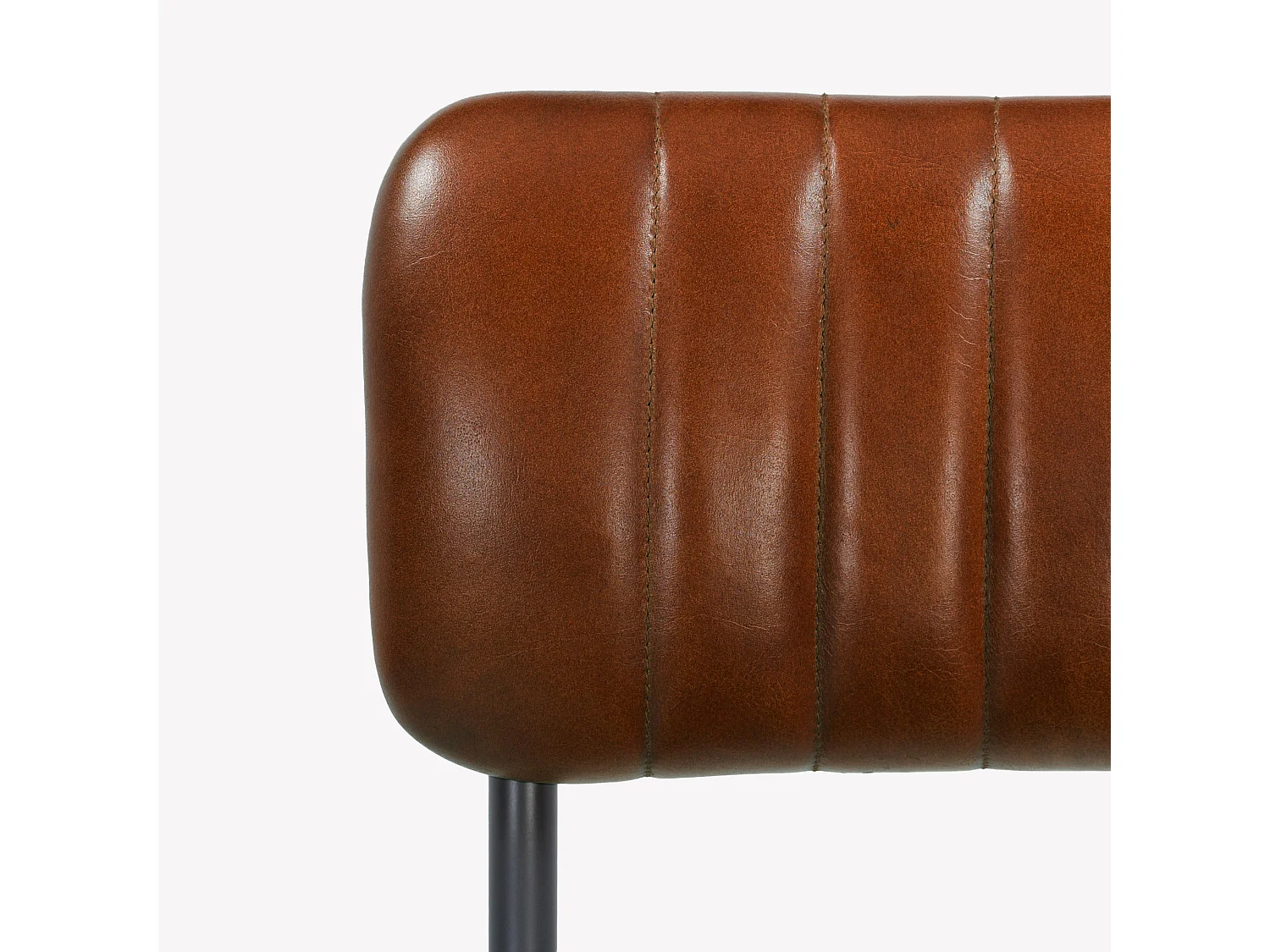 Set di 2 sedie da bar, isola 65 cm, pelle bufalo marrone - Arsène