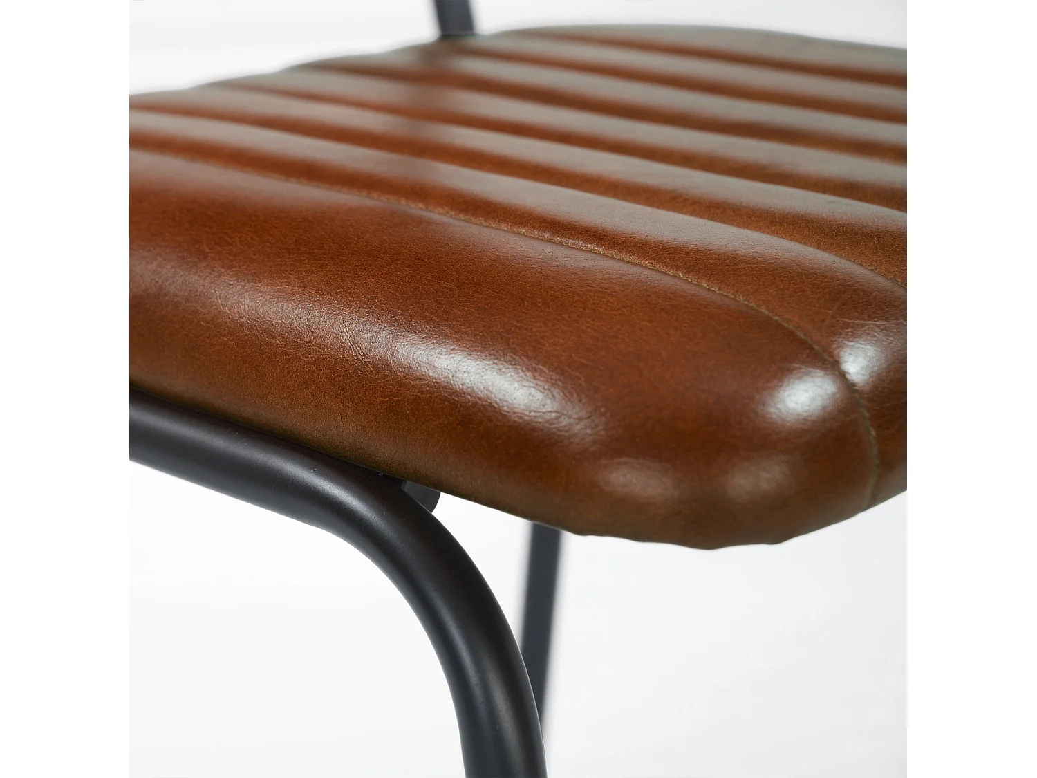 Set di 2 sedie da bar, isola 65 cm, pelle bufalo marrone - Arsène