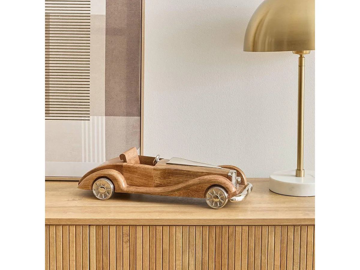 Voiture Déco Rétro "Johan" 43cm Marron