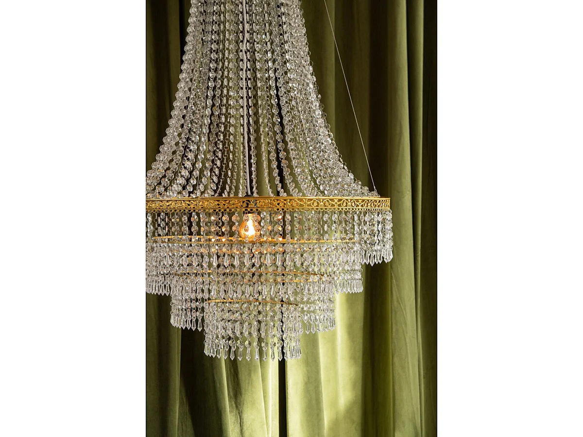 Abat-Jour Suspension Pampilles "Jilan" 135cm Transparent