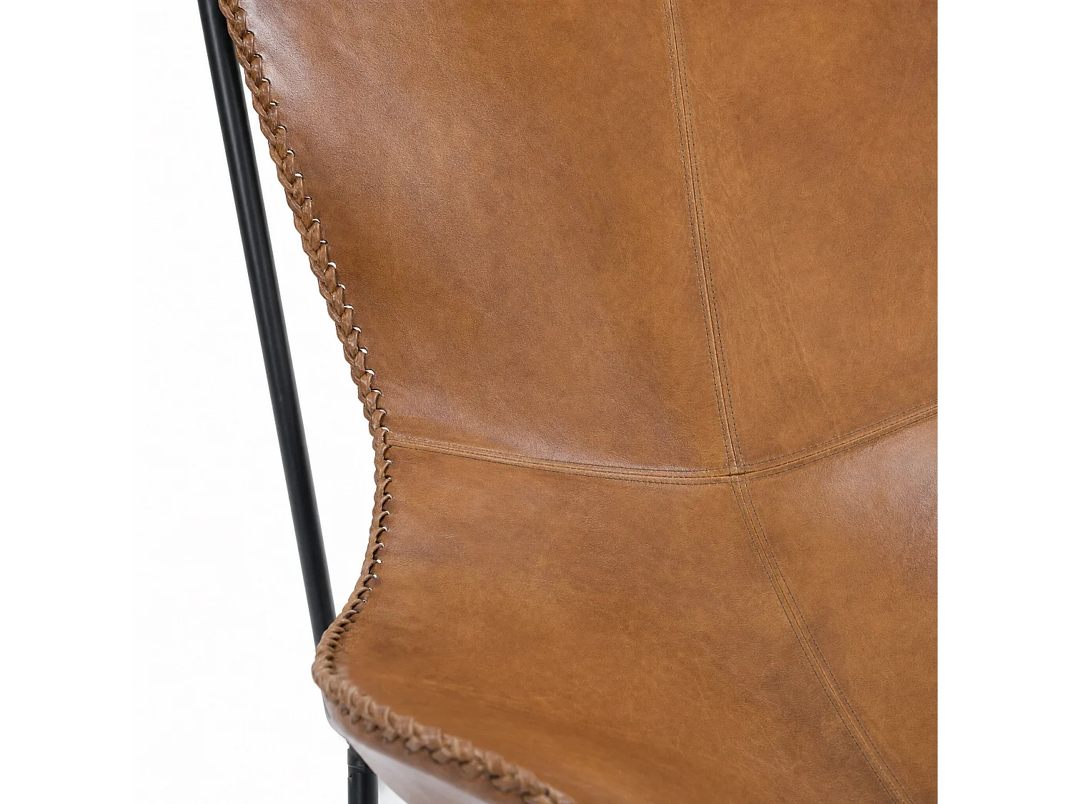 Sillón mariposa de cuero de búfalo marrón - Octave