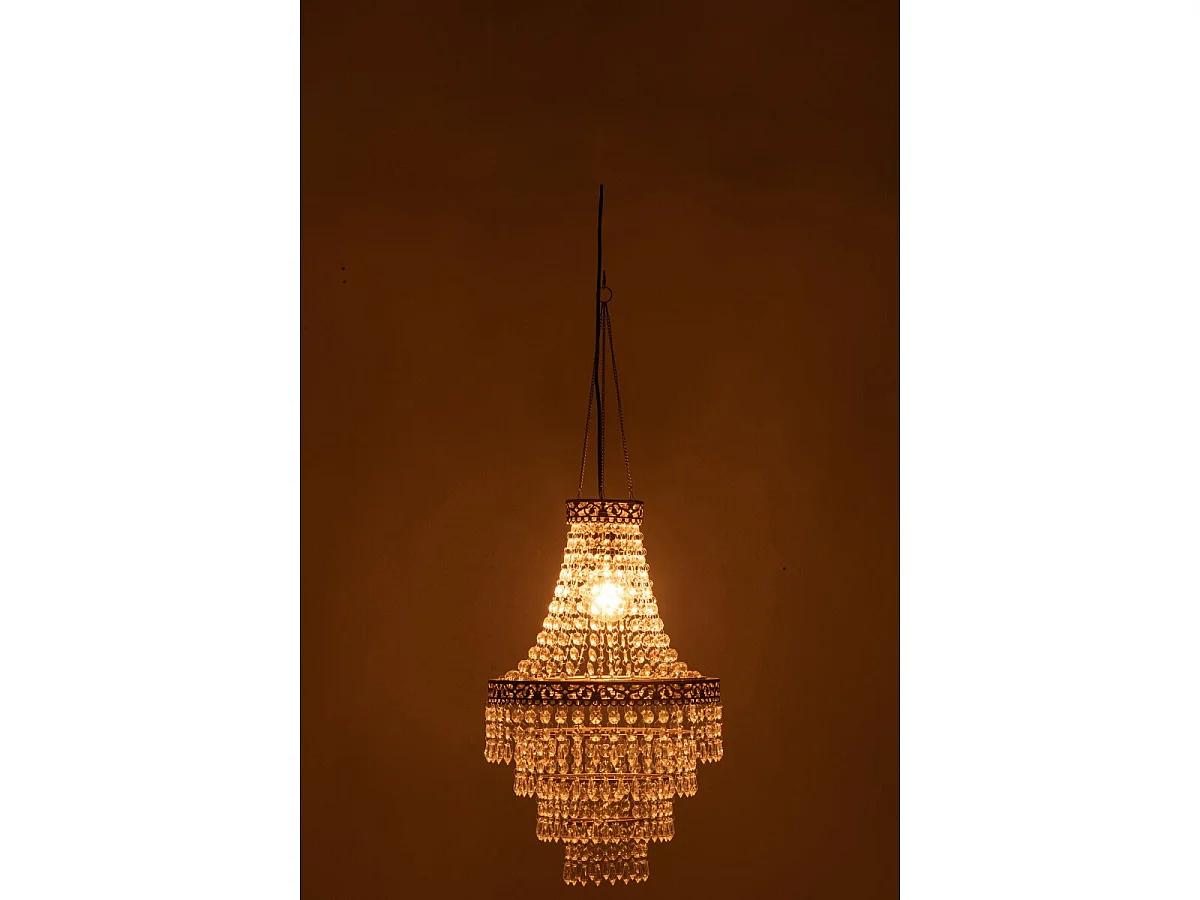 Abat-Jour Suspension Pampilles "Jilan" 56cm Transparent