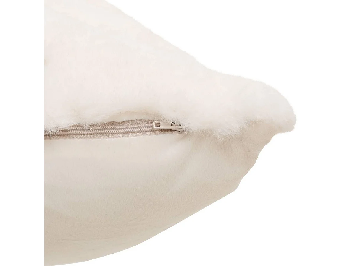 Coussin Imitation Fourrure "Nalia" 50x80cm Blanc