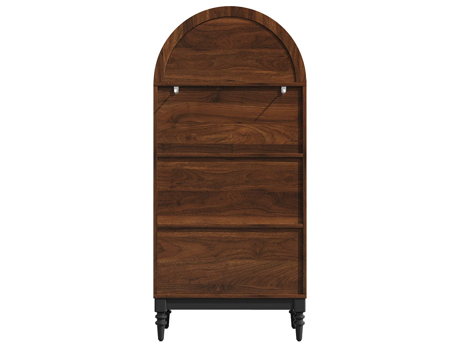 Vitrina curva de 165 cm con 2 puertas de cristal - Marrón y negro