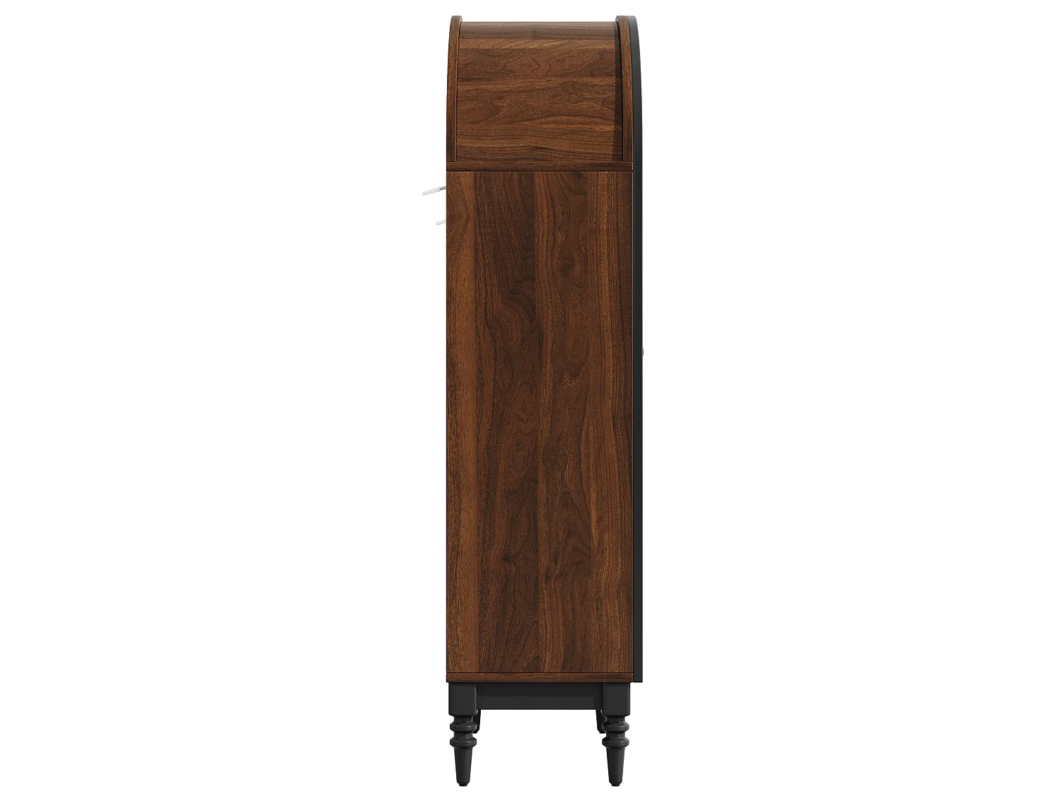 Vitrina curva de 165 cm con 2 puertas de cristal - Marrón y negro
