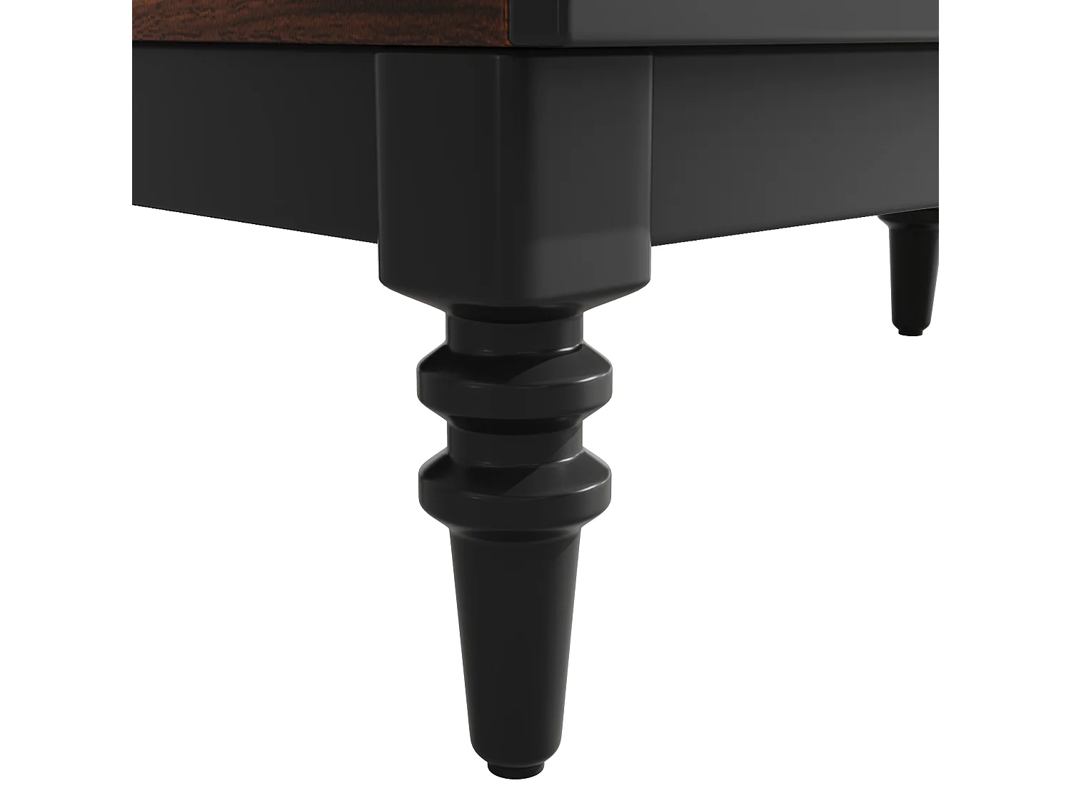 Vitrina curva de 165 cm con 2 puertas de cristal - Marrón y negro