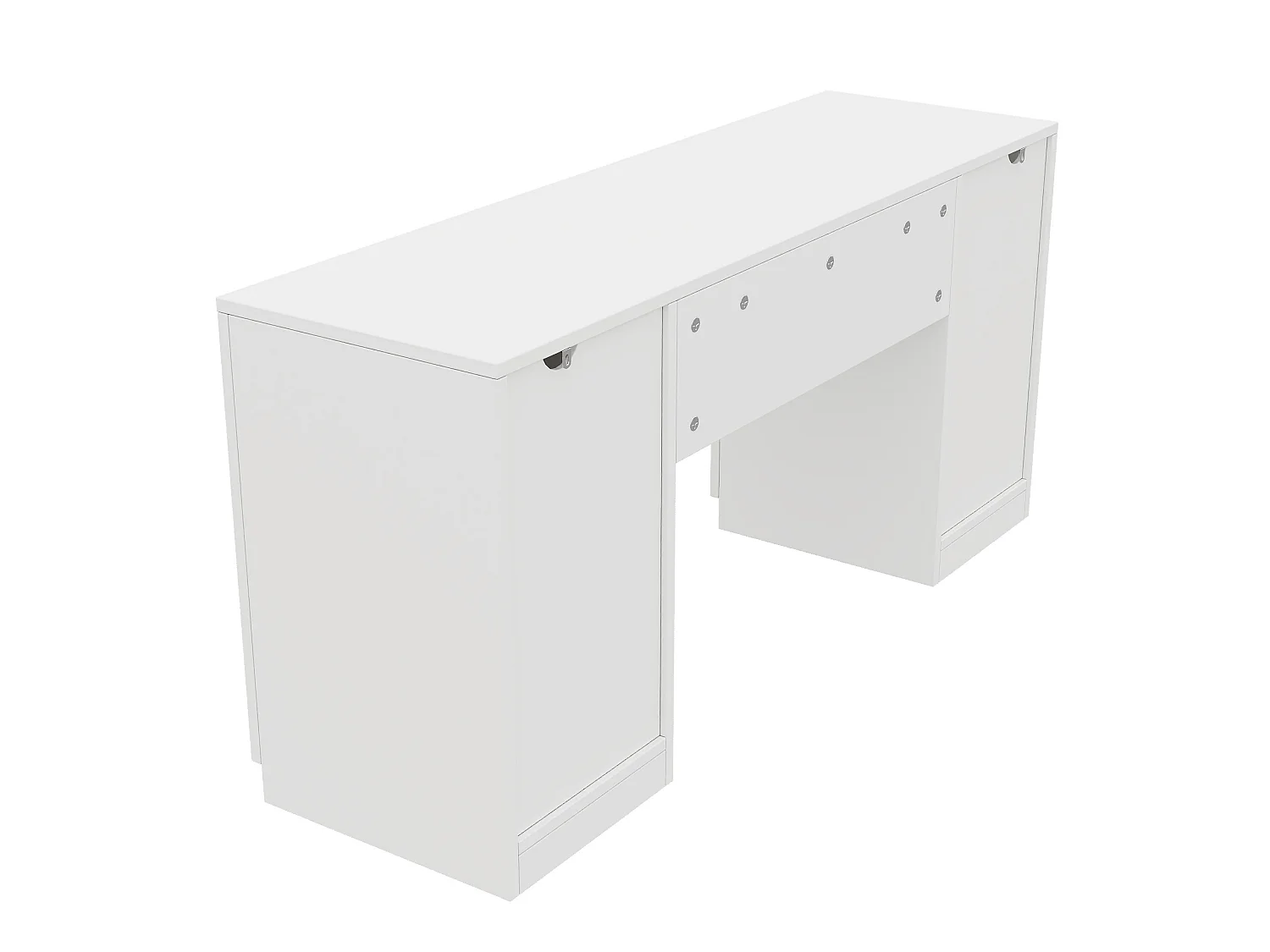 Bureau avec 4 tiroirs et poignées en céramique rose - Blanc 155 x 45 x 75 cm