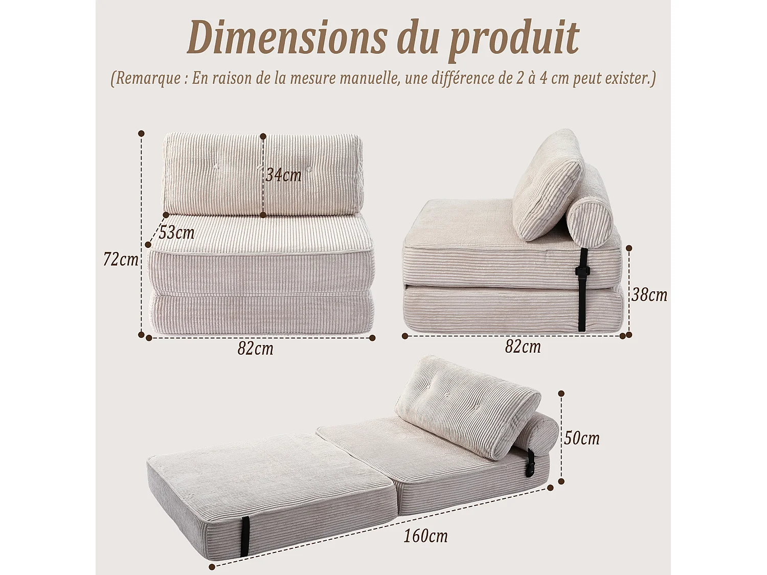 HomeMiYN Fauteuil relax cocooning avec ressorts ensachés, fauteuil confortable en tissu côtelé, chaise lounge compacte pour salon