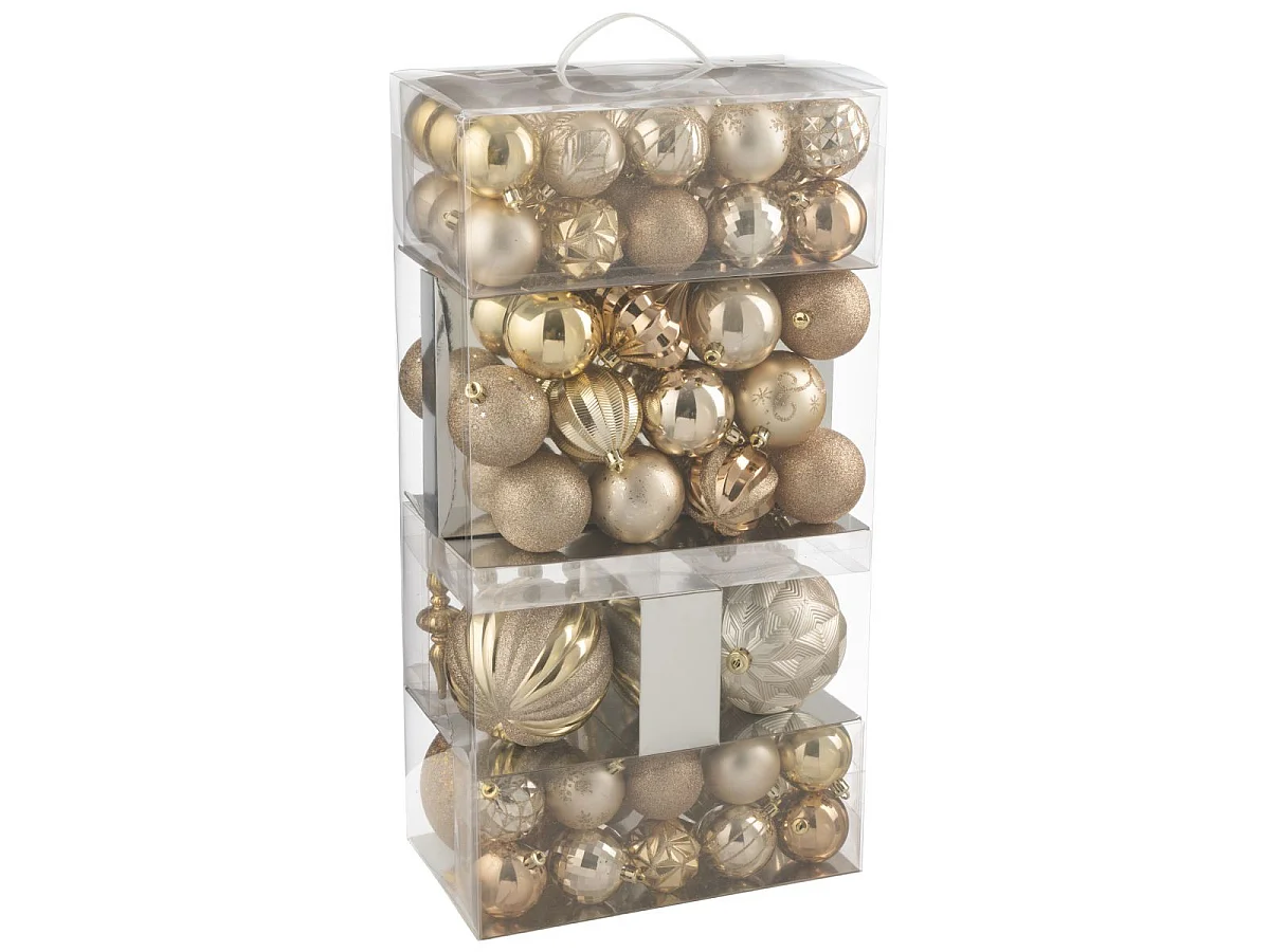 Lot de 80 Boules de Noël "Night" 58cm Beige & Écru