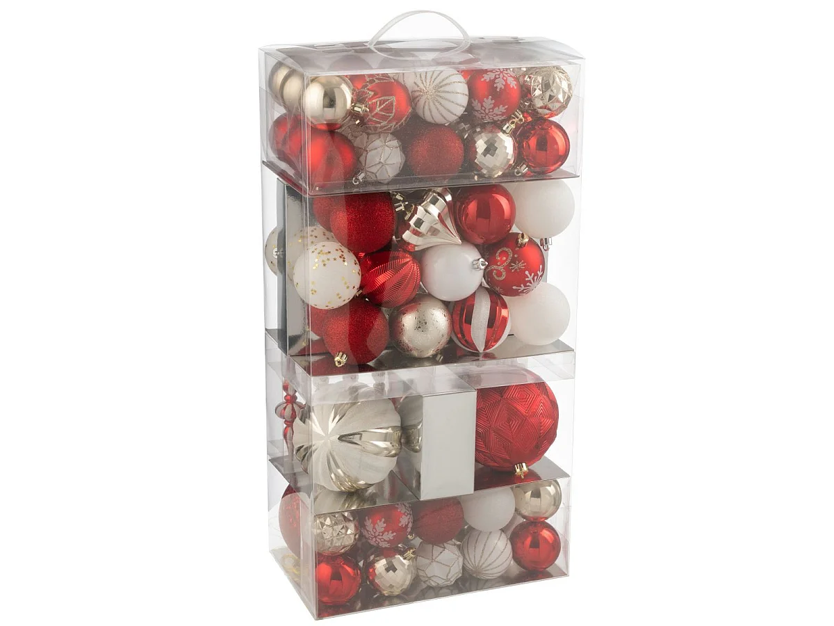 Lot de 80 Boules de Noël "Night" 58cm Rouge & Doré