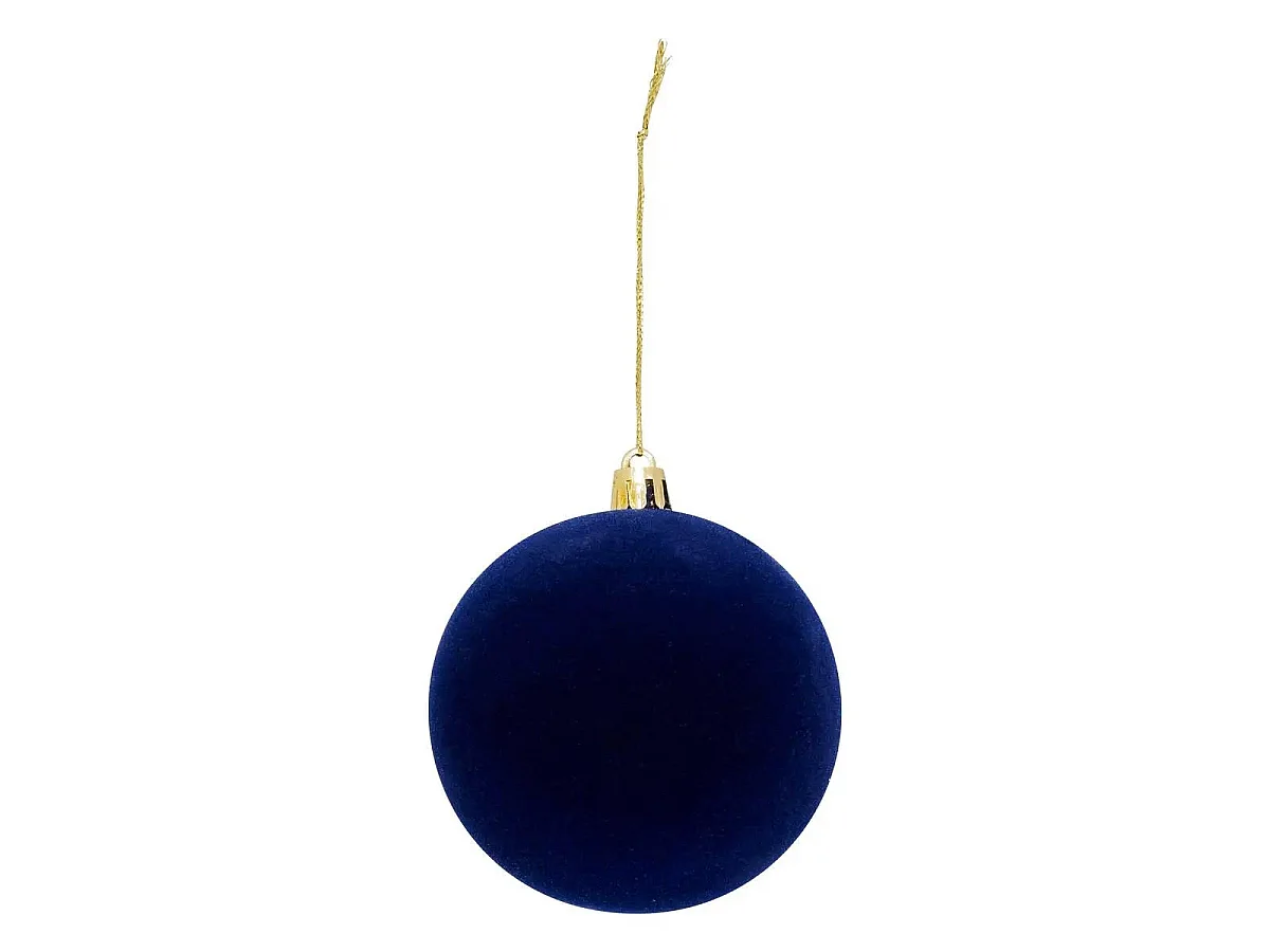 Lot de 9 Boules de Noël "Pailletées" 8cm Bleu